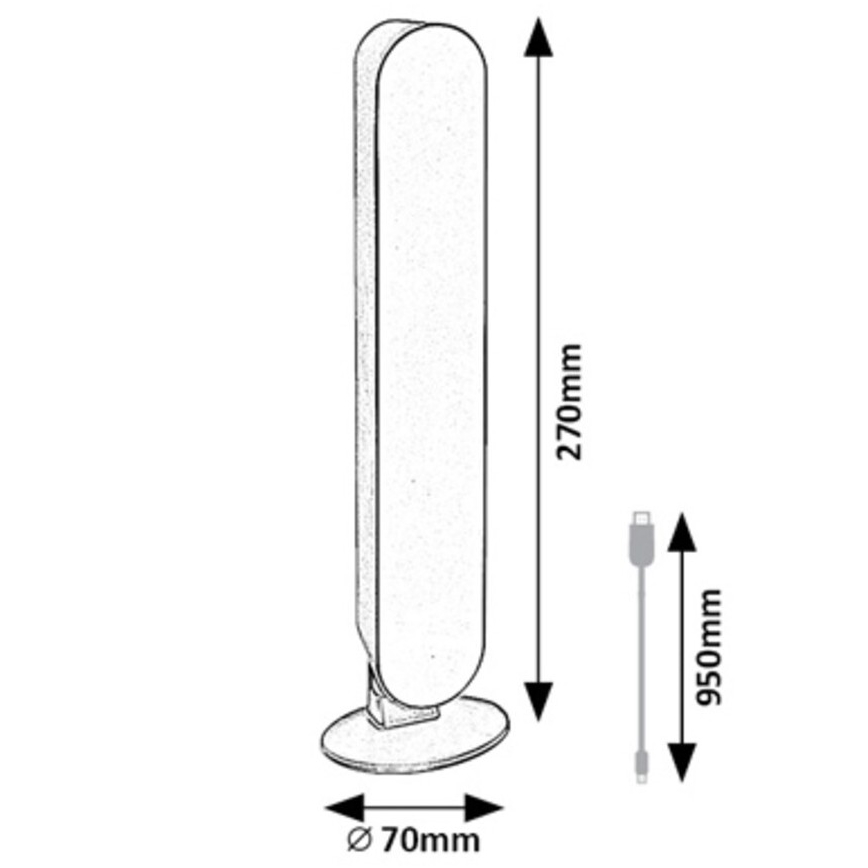 Rabalux - LED RGB Dimbar bordslampa LED/3W/5V lila + fjärrkontroll