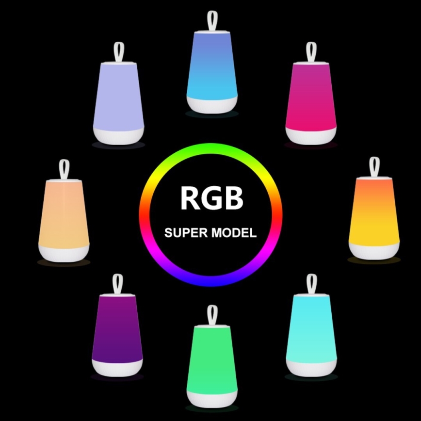 Rabalux - LED RGB Ljusreglerad uppladdningsbar bordslampa LED/2W/5V 3000K 1800 mAh