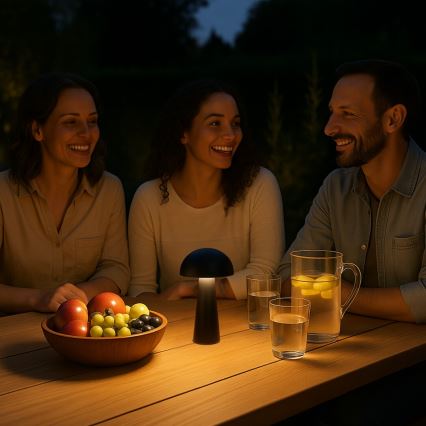 Rabalux - LED dimbar beröringsstyrd uppladdningsbar utomhuslampa LED/1,5W/5V IP44 1200 mAh USB svart