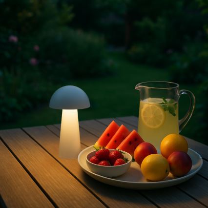 Rabalux - LED dimbar beröringsstyrd uppladdningsbar utomhuslampa LED/1,5W/5V IP44 1200 mAh USB vit