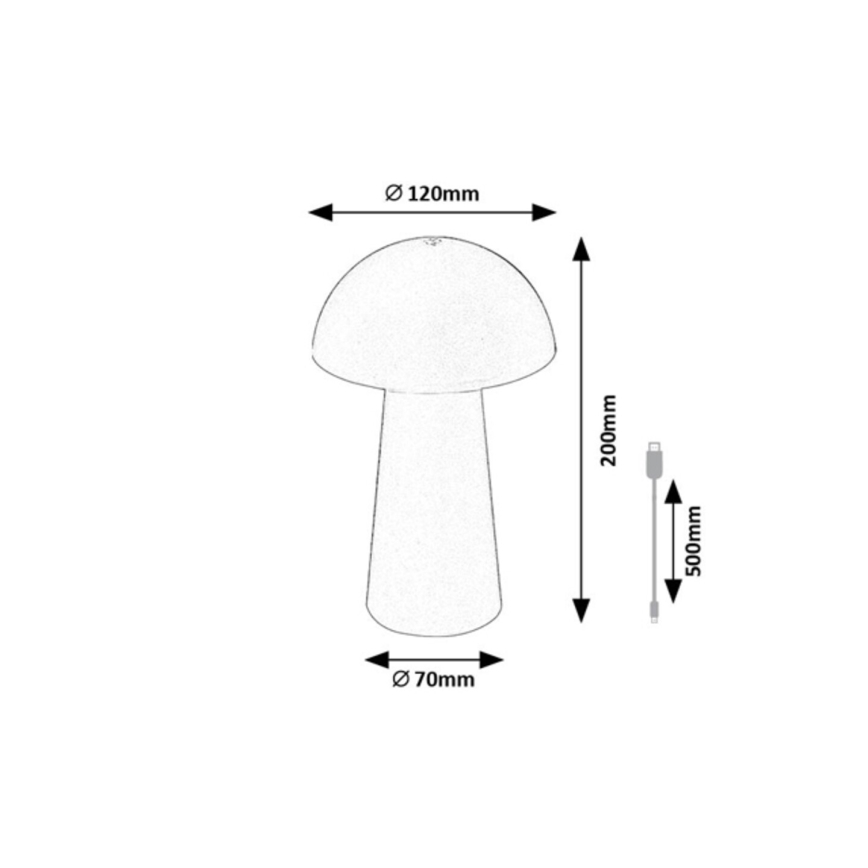 Rabalux - LED dimbar beröringsstyrd uppladdningsbar utomhuslampa LED/1,5W/5V IP44 1200 mAh USB vit