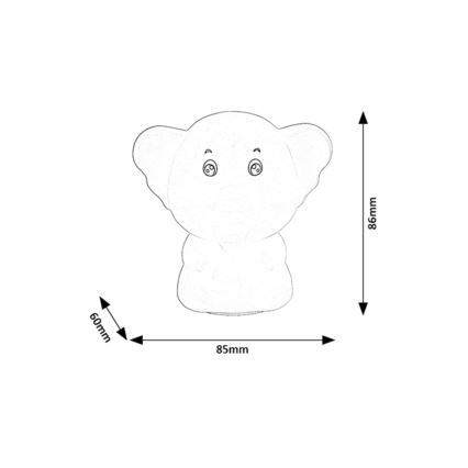 Rabalux - LED RGB beröringsstyrd nattlampa LED/0,05W/1xCR2032 elefant