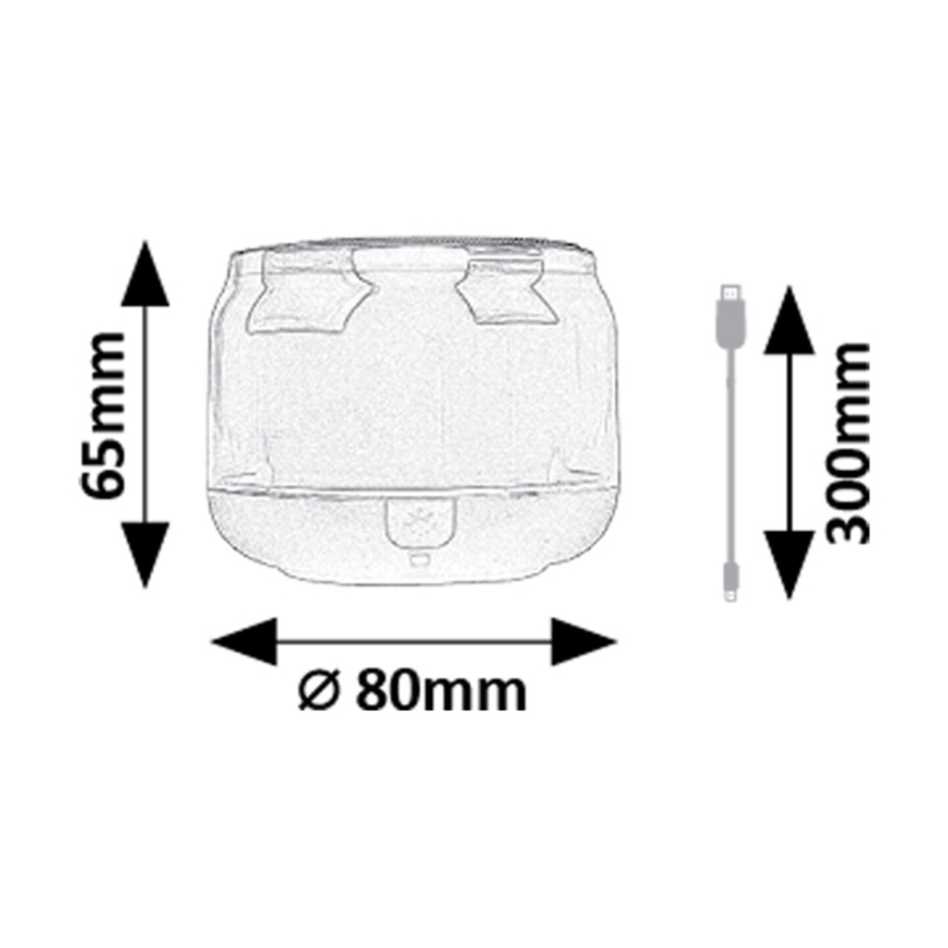 Rabalux - RGB Bordslampa med högtalare RGB/3W/3,7V 500mAh