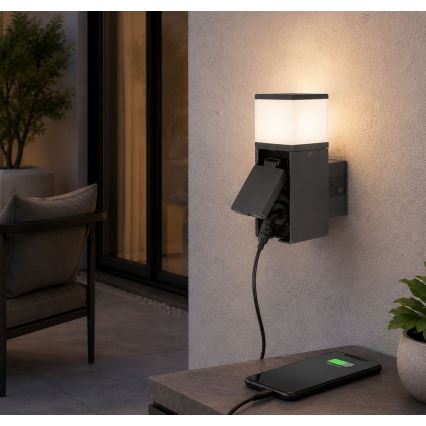 Rabalux - LED utomhusvägglampa med uttag LED/10W/230V IP44
