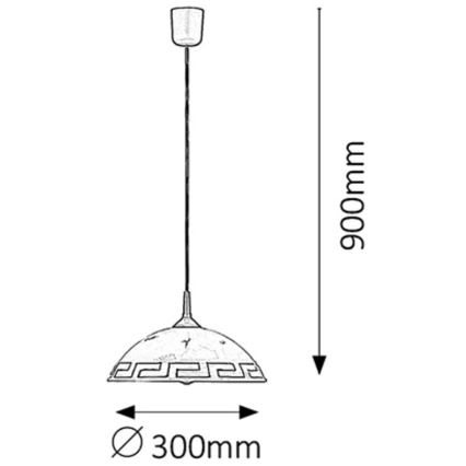 Rabalux 7652 - Ljuskrona ETRUSCO 1xE27/60W/230V