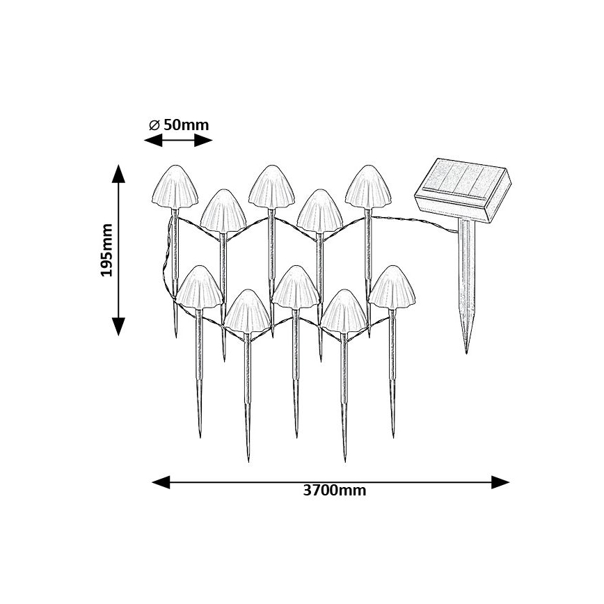 Rabalux - LED Solarlampa 10xLED/0,2W/1,2V IP44 300 mAh