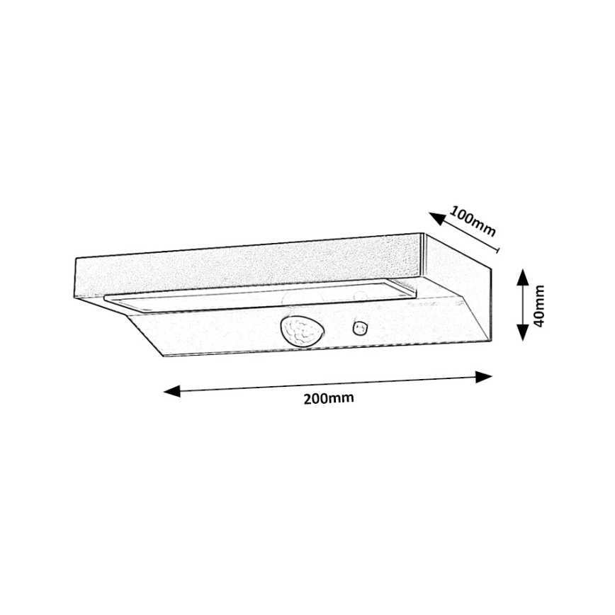Rabalux - LED solcellslampa med sensor LED/6W/3,7V IP44 2200 mAh