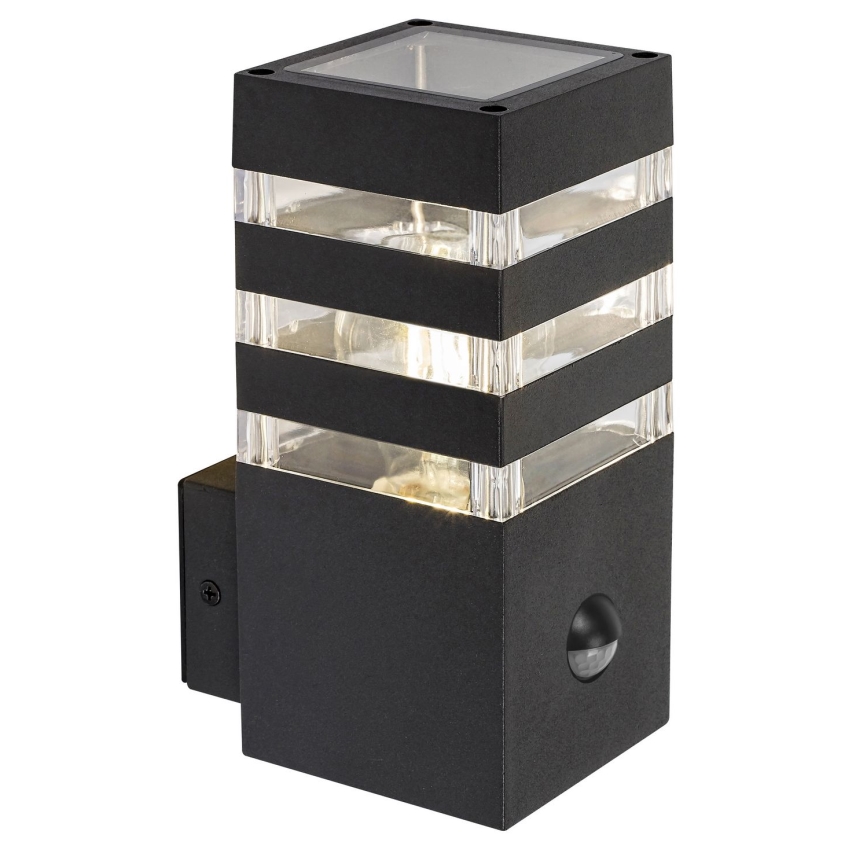 Rabalux - Utomhus vägglampa med sensor 1xE27/12W/230V IP44