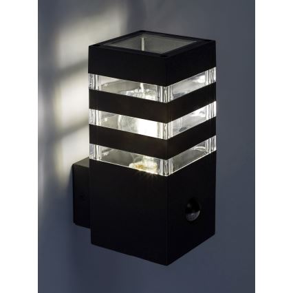 Rabalux - Utomhus vägglampa med sensor 1xE27/12W/230V IP44