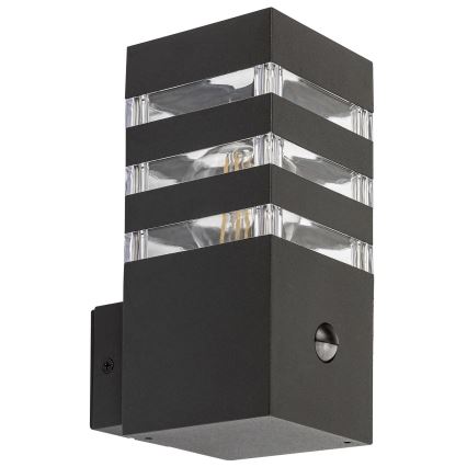 Rabalux - Utomhus vägglampa med sensor 1xE27/12W/230V IP44