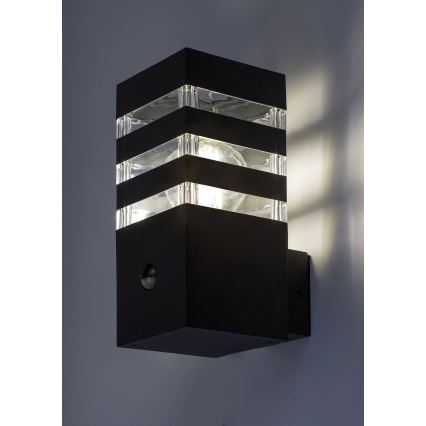 Rabalux - Utomhus vägglampa med sensor 1xE27/12W/230V IP44
