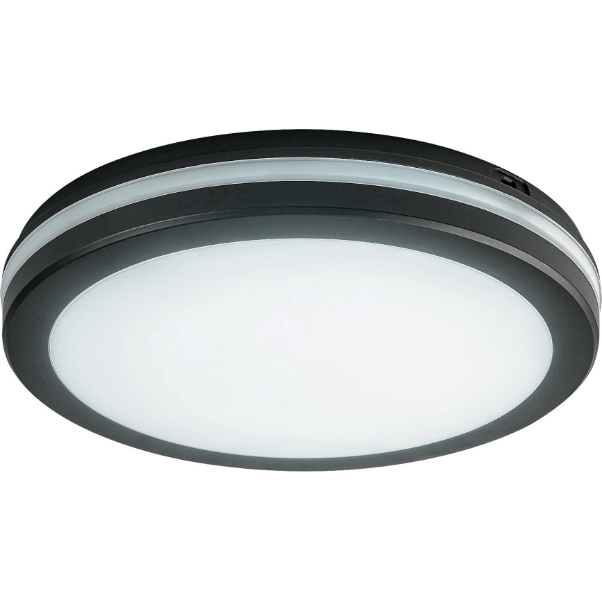 Rabalux - LED badrumstaklampa LED/28W/230V 3000/4000/6500K IP54 svart Ø 30 cm