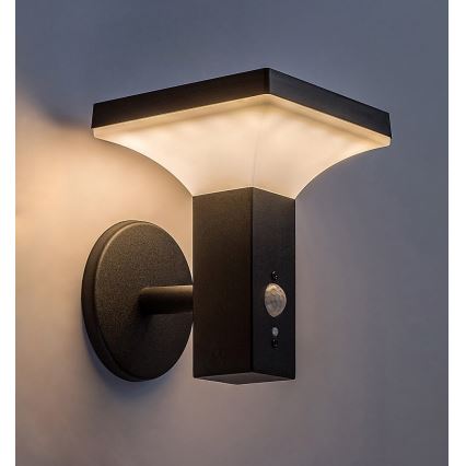 Rabalux - LED solcellsvägglampa med sensor LED/4W/230V IP44 svart 2200 mAh