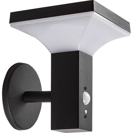 Rabalux - LED solcellsvägglampa med sensor LED/4W/230V IP44 svart 2200 mAh