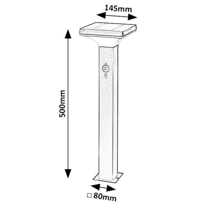Rabalux - LED solcellslampa med sensor LED/4W/3,7V IP44 svart 2200 mAh