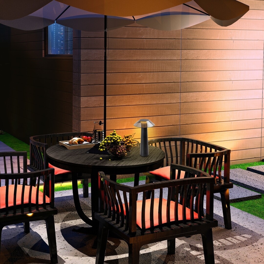 Rabalux - LED Dimbar touch uppladdningsbar bordslampa LED/5W/5V IP44 svart