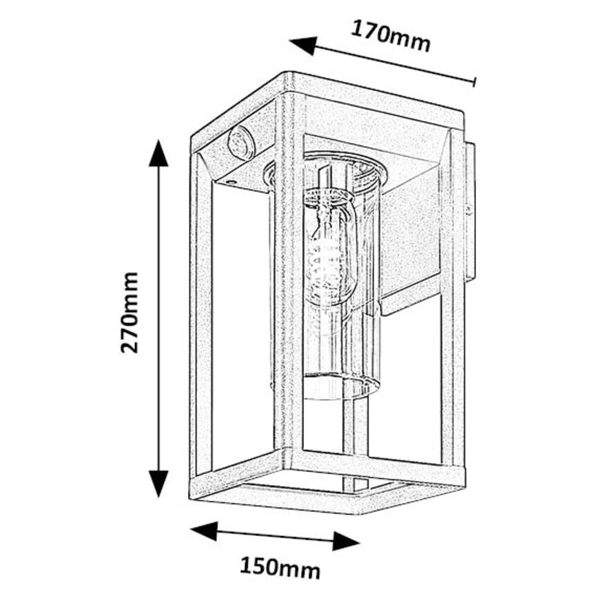 Rabalux - Vägglampa för utomhusbruk 1xE27/15W/230V IP54 svart