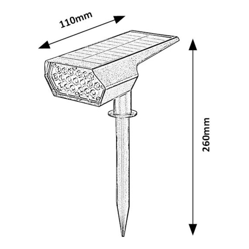 Rabalux - LED Solcellslampa LED/0,5W/3,7V IP65 svart 3000 mAh