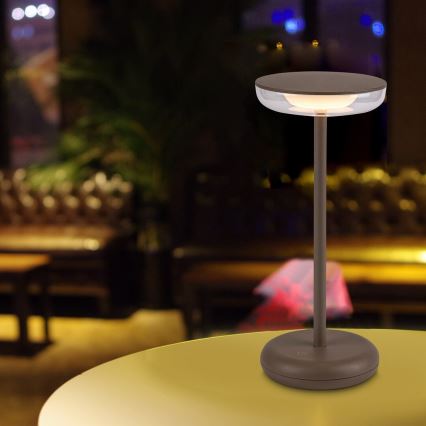 Rabalux - LED Ljusreglerad rechargeable utomhus lampa LED/6W/5V IP44 1800 mAh brun