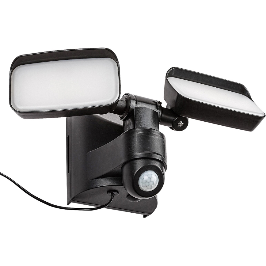 Rabalux - LED solcellsvägglampa flexibel med sensor och extern panel 2xLED/5W/3,7V IP54 svart 600 mAh