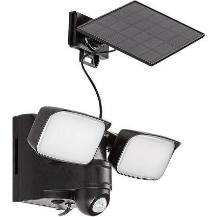 Rabalux - LED solcellsvägglampa flexibel med sensor och extern panel 2xLED/5W/3,7V IP54 svart 600 mAh