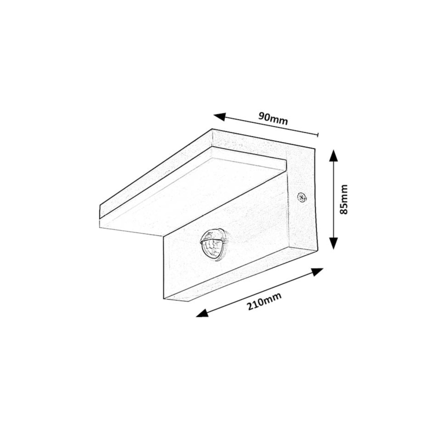 Rabalux - LED Utomhus vägglampa med sensor LED/9W/230V 2700/4000/6500K IP54 svart