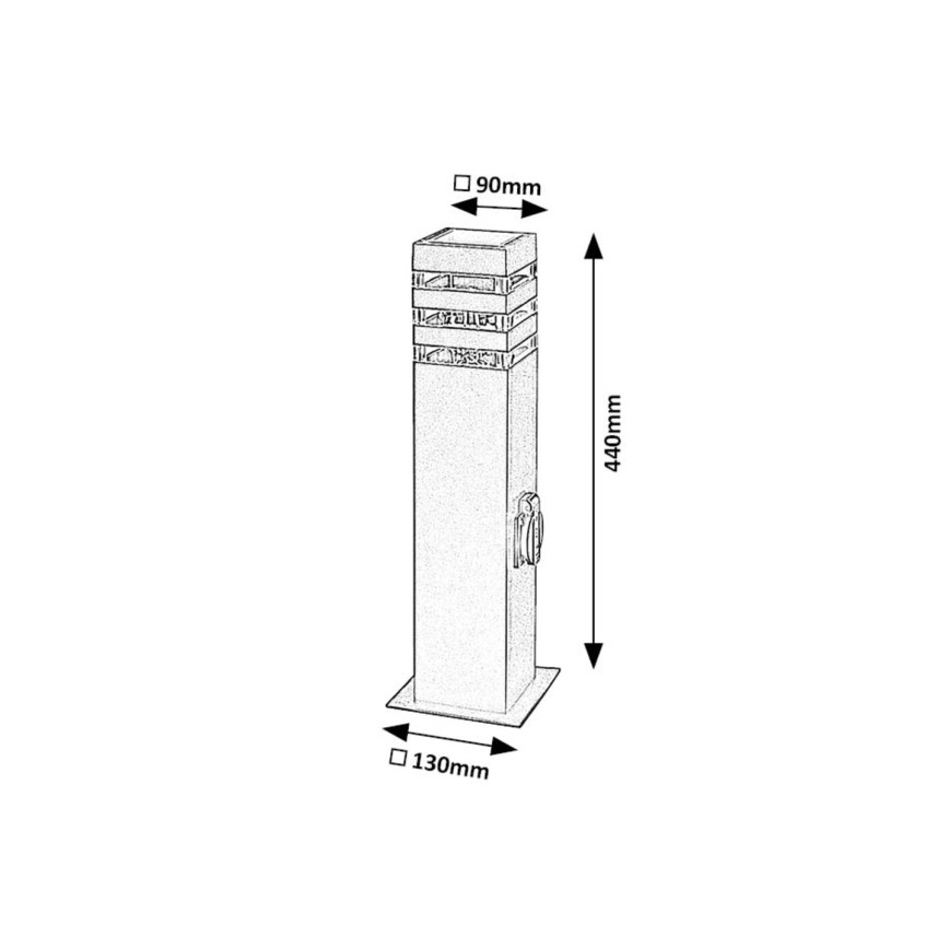 Rabalux - Utomhuslampa med kontakt 1xE27/12W/230V IP44