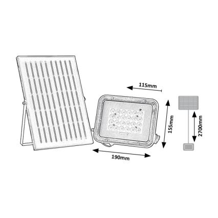 Rabalux - LED Solarlampa LED/6,5W/3,2V 3000/4000/6500K 1000mAh IP65