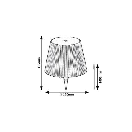 Rabalux - dimbar, uppladdningsbar LED-flasklampa LED/2W/5V 2000 mAh IP44