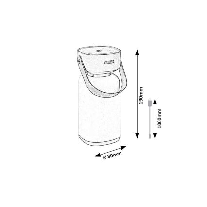 Rabalux - LED Utomhus dimbar touch uppladdningsbar bordslampa LED/3W/5V IP44 blå