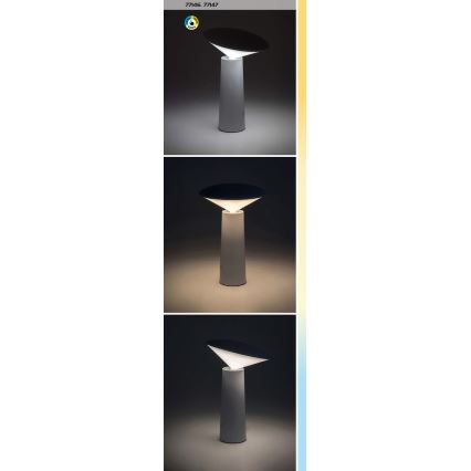 Rabalux - LED Dimbar uppladdningsbar touch bordslampa POLPERRO LED/3W/3,7V 1200mAh vit