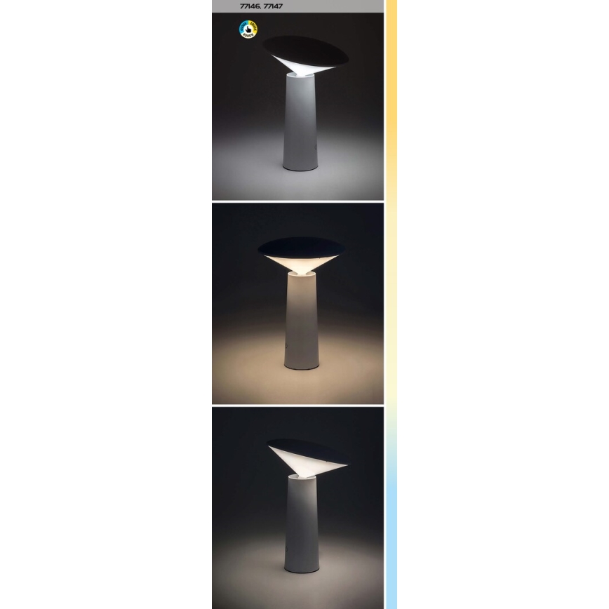 Rabalux - LED Dimbar uppladdningsbar touch bordslampa POLPERRO LED/3W/3,7V 1200mAh svart