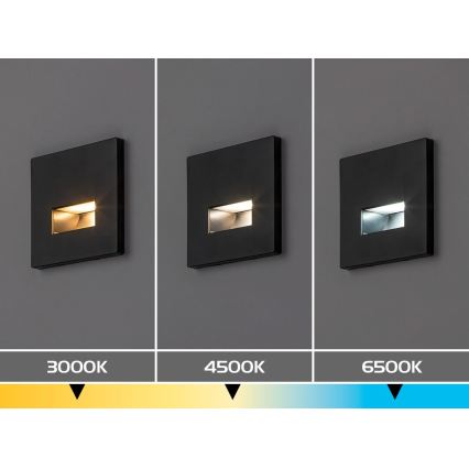 Rabalux - LED-trapparmatur LED/1W/230V 3000/4500/6500K svart