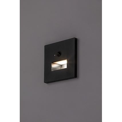 Rabalux - LED-trapparmatur med rörelse- och skymningssensor LED/1W/230V 3000/4500/6500K svart