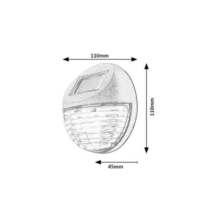 Rabalux - Set om 2 LED-solcellsvägglampor LED/0,06W/1,2V 300 mAh IP44
