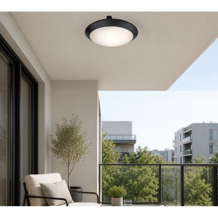 Rabalux - Utomhustaklampa 1xE27/9W/230V IP65 Ø 30 cm svart