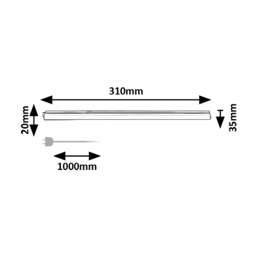 Rabalux - LED lampa för undersidan av köksskåp LED/4W/230V 3000/4000K svart