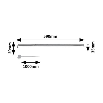 Rabalux - LED lampa för undersidan av köksskåp LED/8W/230V 3000/4000K svart