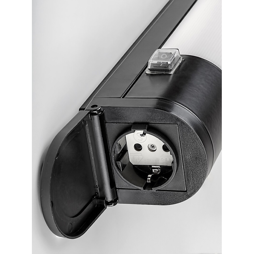 Rabalux - LED underskåpsbelysning med uttag LED/17W/230V 4000K IP44 svart 57 cm