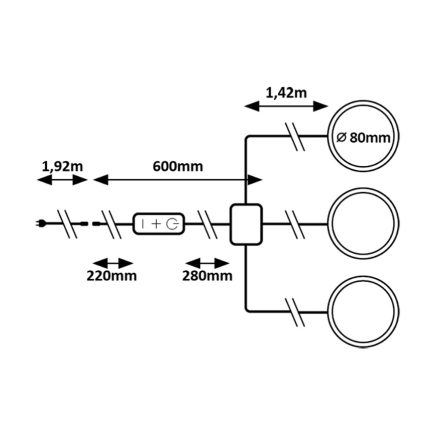 Rabalux - 3-pack dimbar LED-belysning för skåp LED/1W/230V 4000K