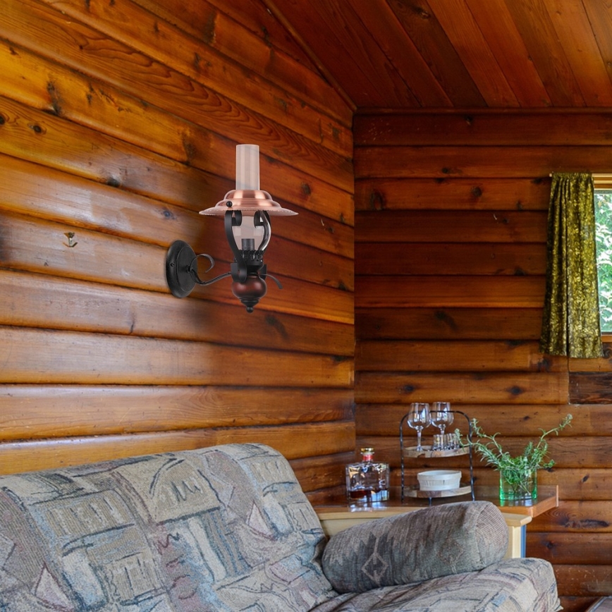 Rabalux - Vägglampa 1xE14/40W/230V valnöt