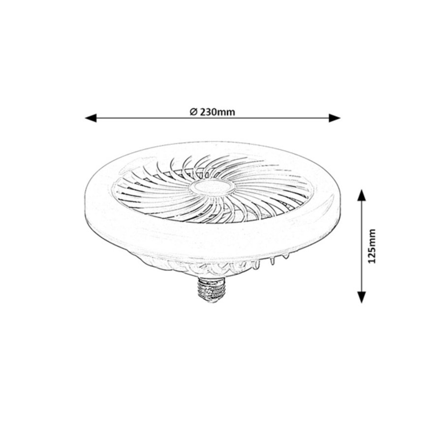 Rabalux - dimbar LED-lampa SMD med fläkt E27/16W/230V 3000-6500K + fjärrkontroll