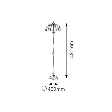 Rabalux 8078 - Golvlampa MARVEL 2xE27/60W/230V