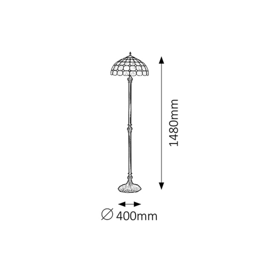 Rabalux 8078 - Golvlampa MARVEL 2xE27/60W/230V