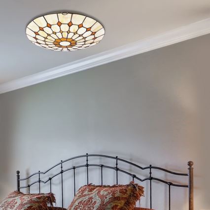 Rabalux - Tiffany taklampa med färgat glas 2xE27/60W/230V diameter 40 cm