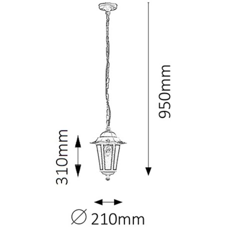 Rabalux 8207 - Utomhus Ljuskrona VELENCE 1xE27/60W/230V