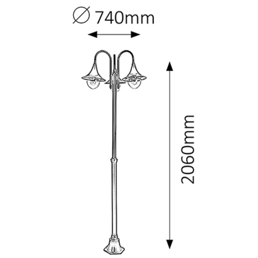 Rabalux - Utelampa 3xE27/100W/230V IP44 206 cm