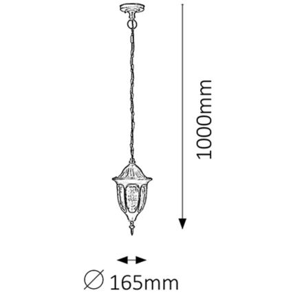 Rabalux - Utomhuspendel 1xE27/60W/230V IP43 svart
