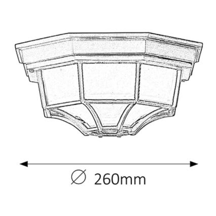 Rabalux - Utomhustaklampa 1xE27/100W/230V IP44 svart