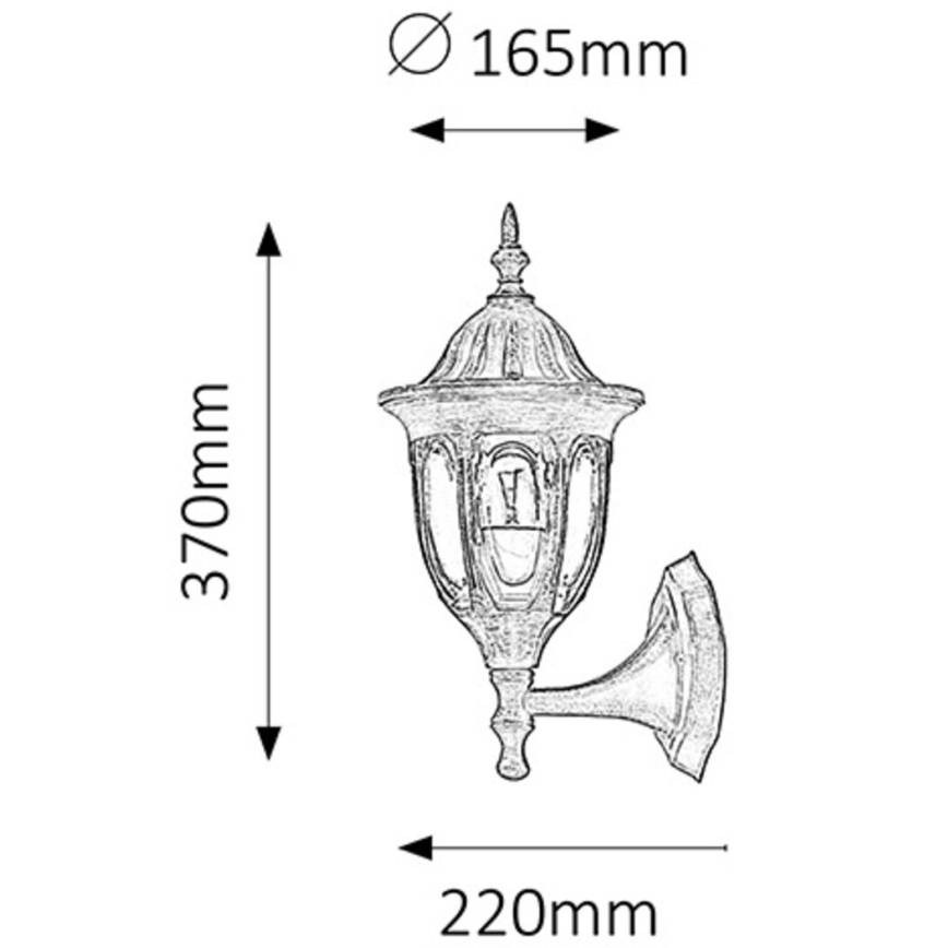 Rabalux 8372 - Utomhus Väggbelysning MILANO 1xE27/60W/230V